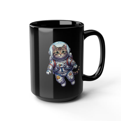 Astronaut Cat - Black Mug