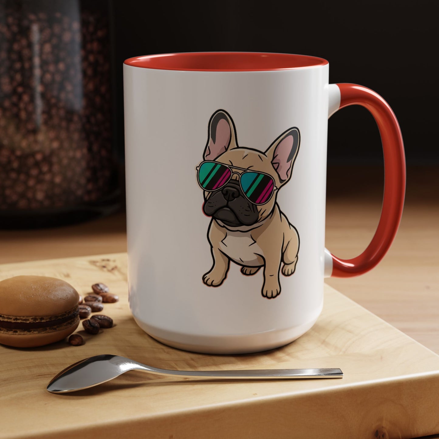 French Bulldog with Sunglasses - Color Accent Mug
