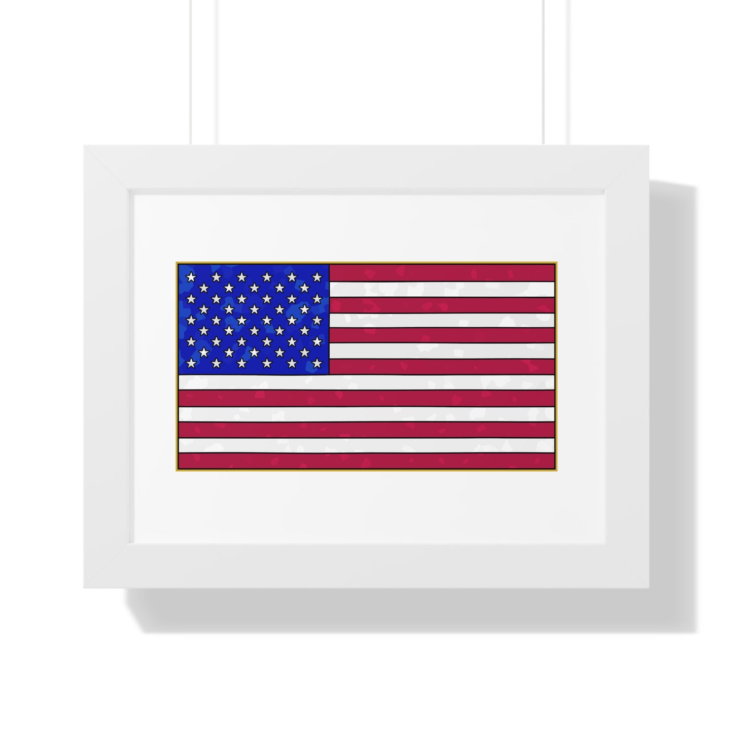 New Glory American Flag (Gold Edge Edition) - Framed Poster