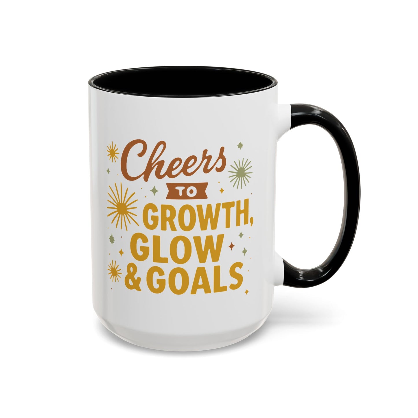 Cheers to Growth Accent Coffee Mug, Inspirational Mug, Motivational Coffee Cup, Unique Gift, Office Decor, Celebration Mug