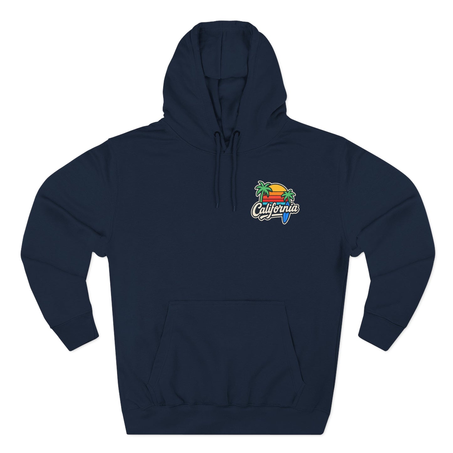 California Sunset Fleece Hoodie, Cozy Streetwear, Beach Vibes, Gift for Her, Summer Outfit, Travel Apparel
