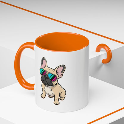 French Bulldog with Sunglasses - Color Accent Mug