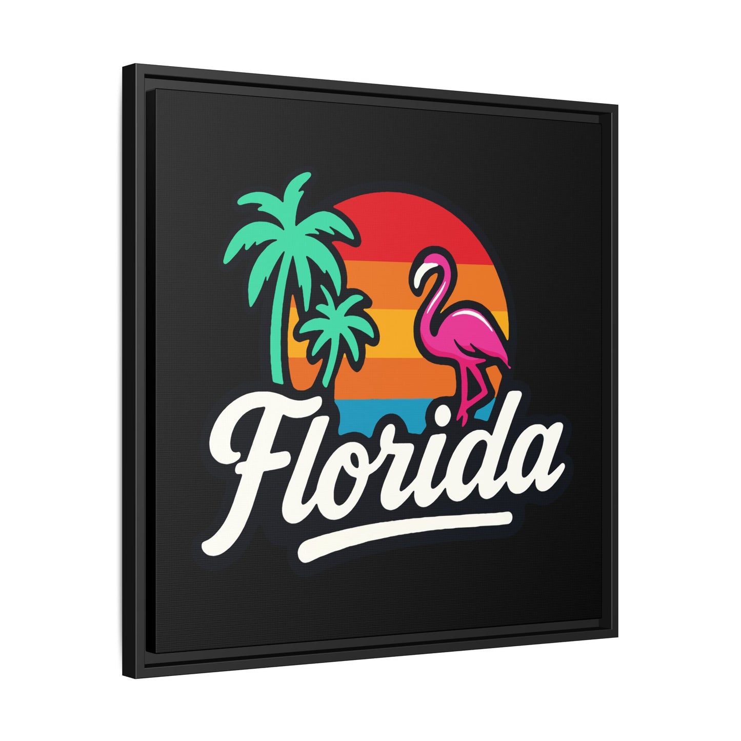 Florida Sunset Palm - Framed Canvas