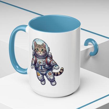 Astronaut Cat - Color Accent Mug