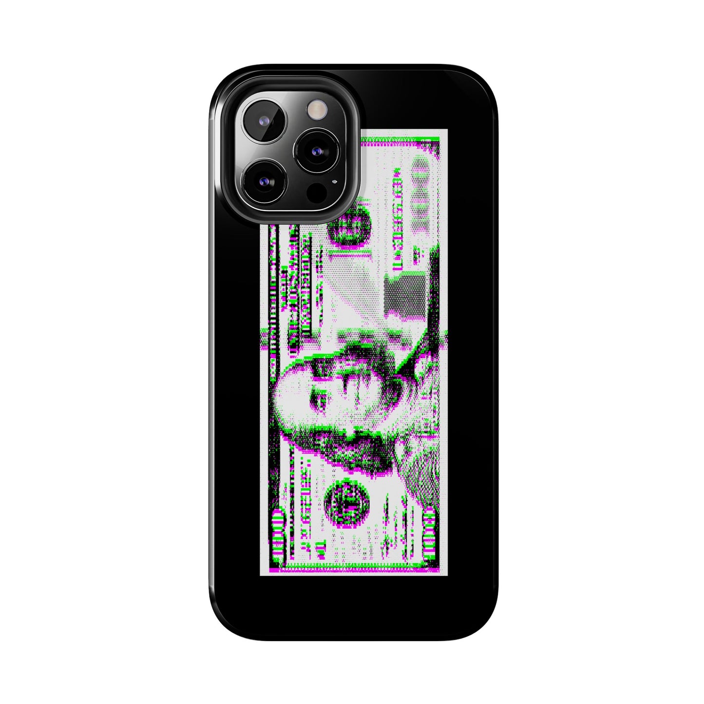 100 Dollars Bill - Green/Magenta Glitch - Phone Case