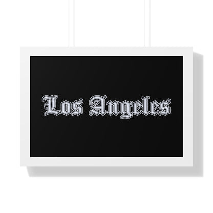 Los Angeles Framed Horizontal Poster, Wall Art, Home Decor, Gift for LA Lovers, Modern Wall Art, Interior Decoration - Silver Edition