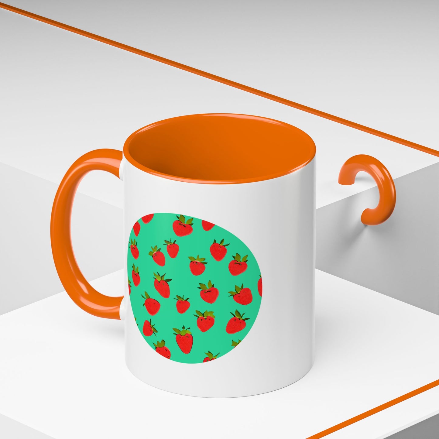 Strawberry Pattern - Color Accent Mug