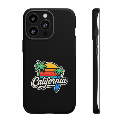 California Sunset Phone Case, Tropical Cell Phone Cover, Beach Lover Gift, Summer Vibes Accessory, Surfing Decor, Personalized Case