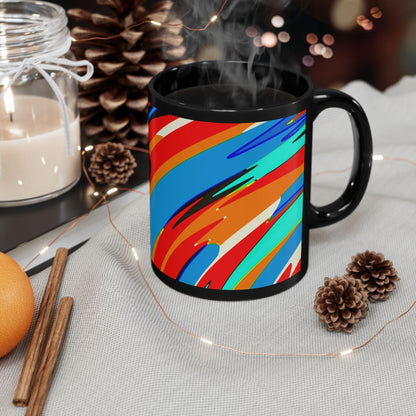 Abstract Rainbow Swirl Arc - Black Mug