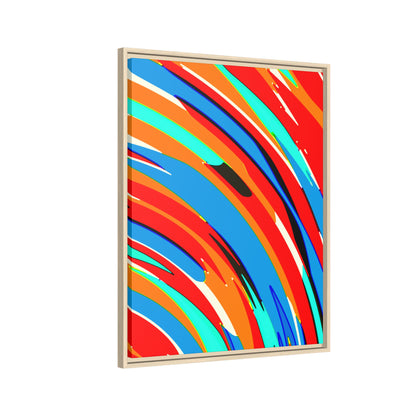 Abstract Rainbow Swirl Arc - Framed Canvas