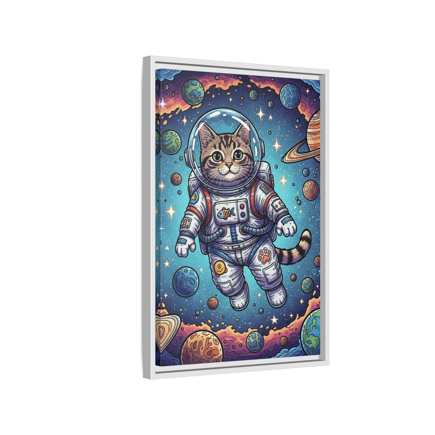 Astronaut Cat - Framed Canvas