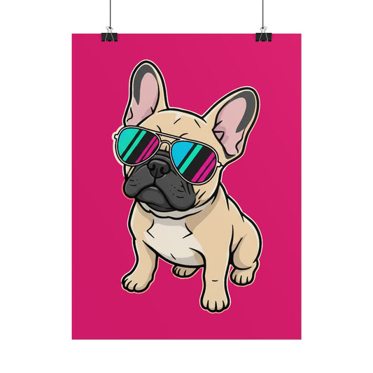 French Bulldog with Sunglasses - Poster