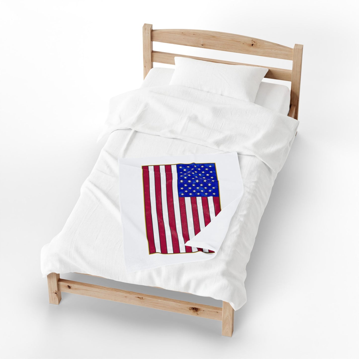 New Glory American Flag (Gold Edge Edition) - Plush Blanket