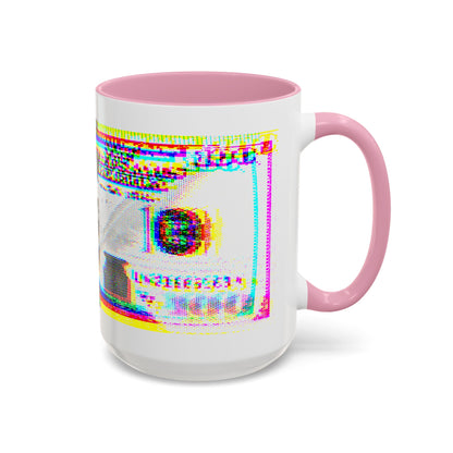 100 Dollars Bill - Neon Color Explosion - Color Accent Mug