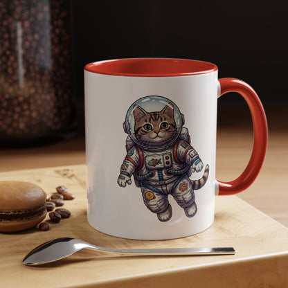 Astronaut Cat - Color Accent Mug