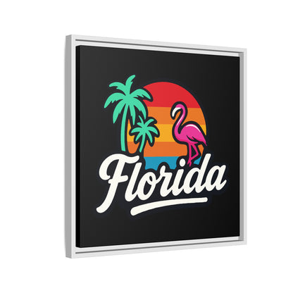 Florida Sunset Palm - Framed Canvas