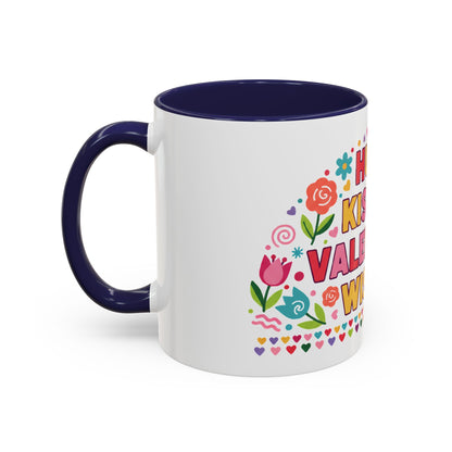 Hugs, Kisses & Valentine’s Wishes - Color Accent Mug