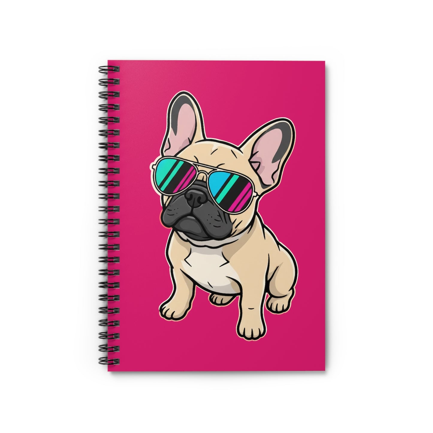 French Bulldog with Sunglasses - Spiral Notebook