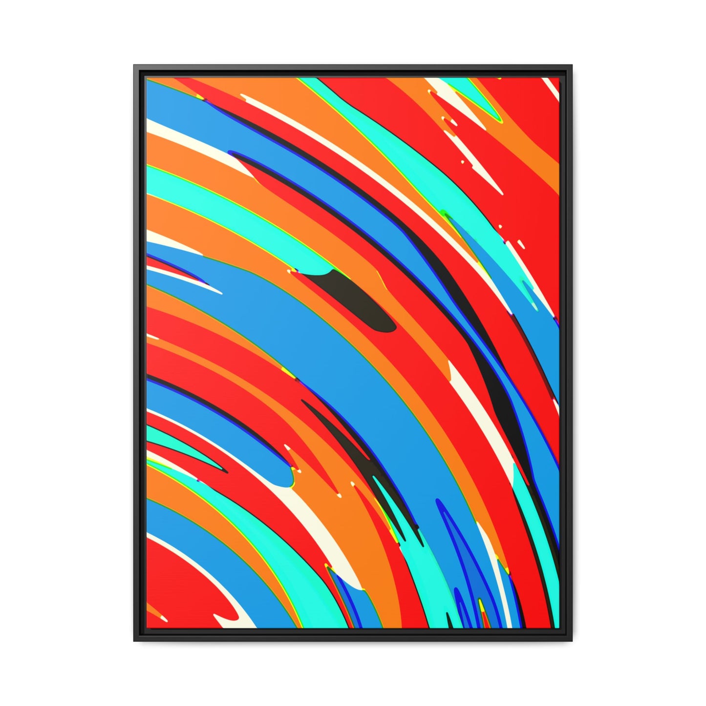 Abstract Rainbow Swirl Arc - Framed Canvas