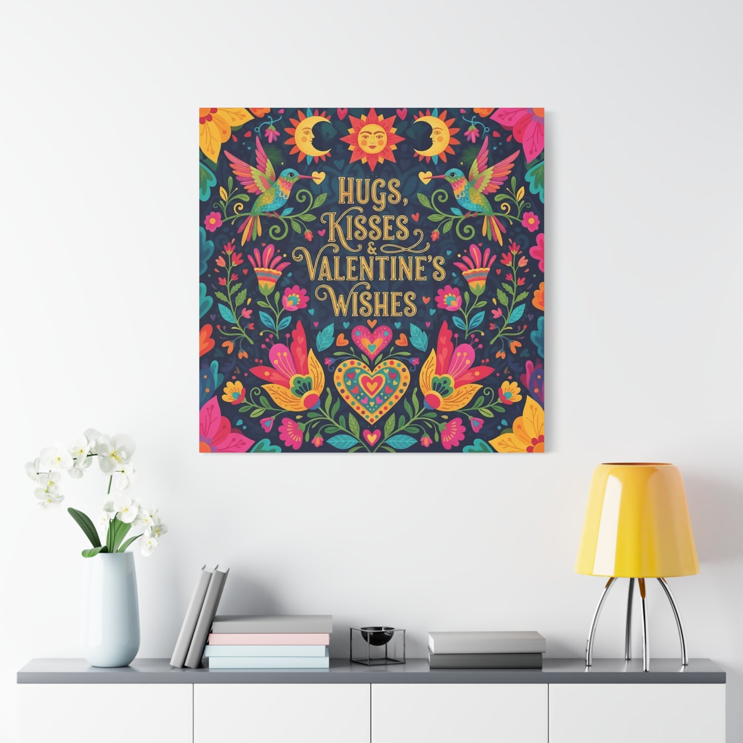 Hugs, Kisses & Valentine's Wishes - Stretched Canvas