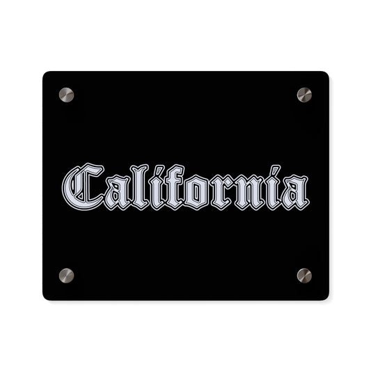 Stylish California Acrylic Wall Art Panel - Modern Home Decor - Silver Edition