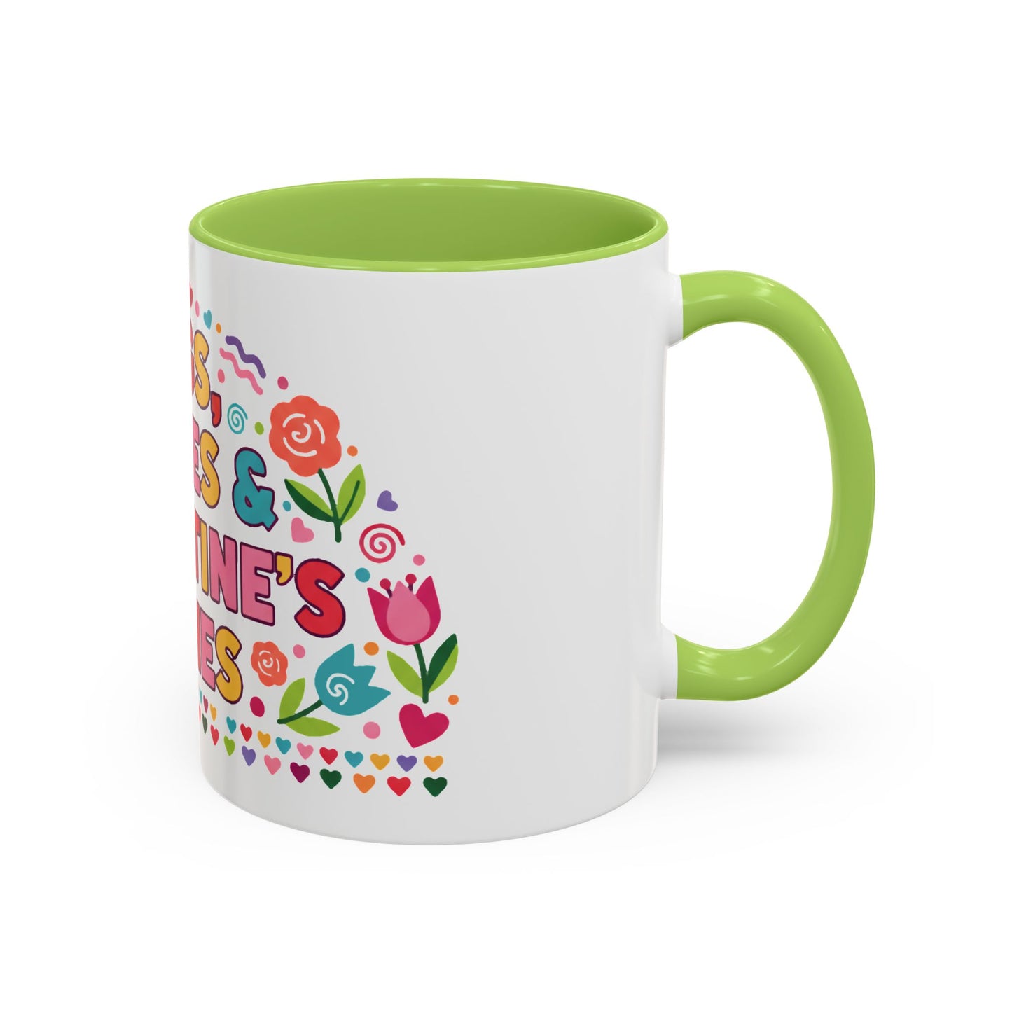 Hugs, Kisses & Valentine’s Wishes - Color Accent Mug
