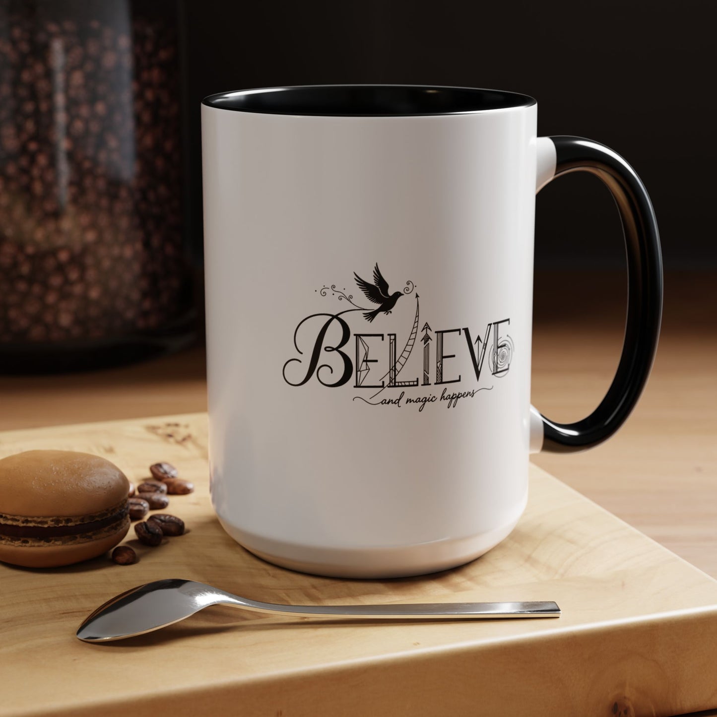 Believe and Magic Happens - Color Accent Mug