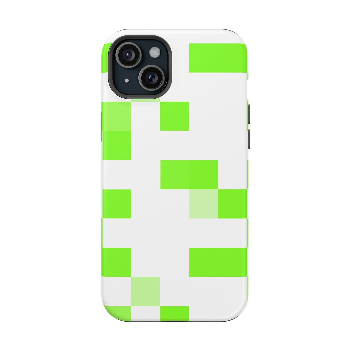 Lime Green Pixel Grid - Magnetic Phone Case