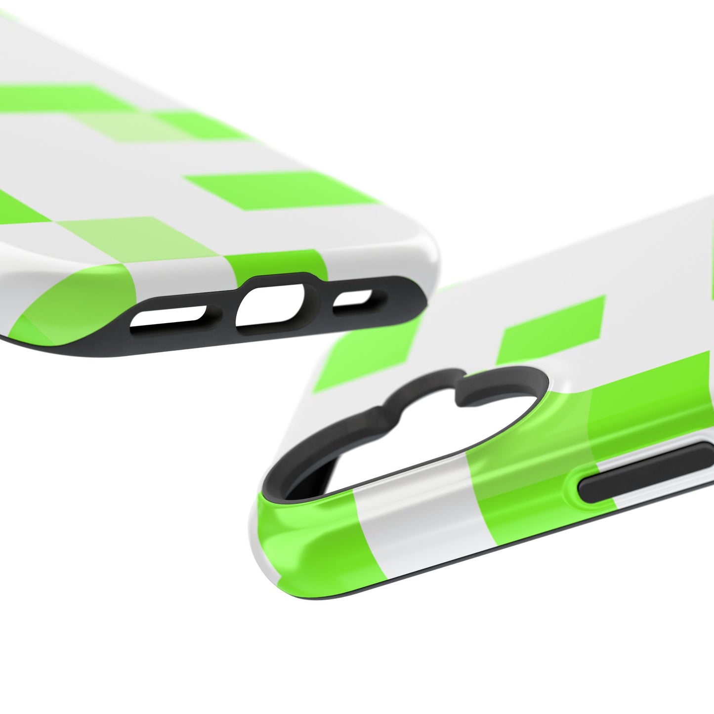 Lime Green Pixel Grid - Magnetic Phone Case
