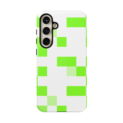 Lime Green Pixel Grid - Phone Case