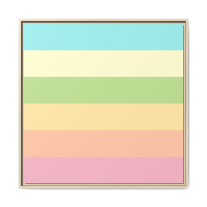 Pastel Stripes - Framed Canvas