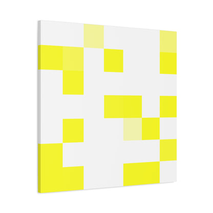 Yellow Pixel Grid - Canvas
