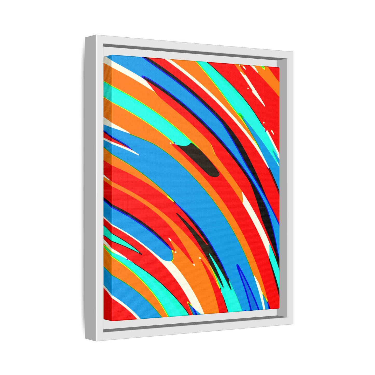 Abstract Rainbow Swirl Arc - Framed Canvas