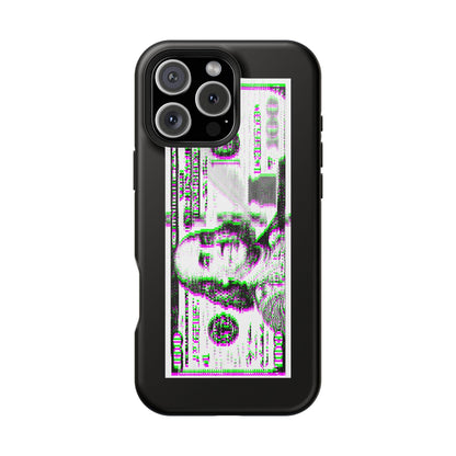 100 Dollars Bill - Green/Magenta Glitch - Magnetic Phone Case