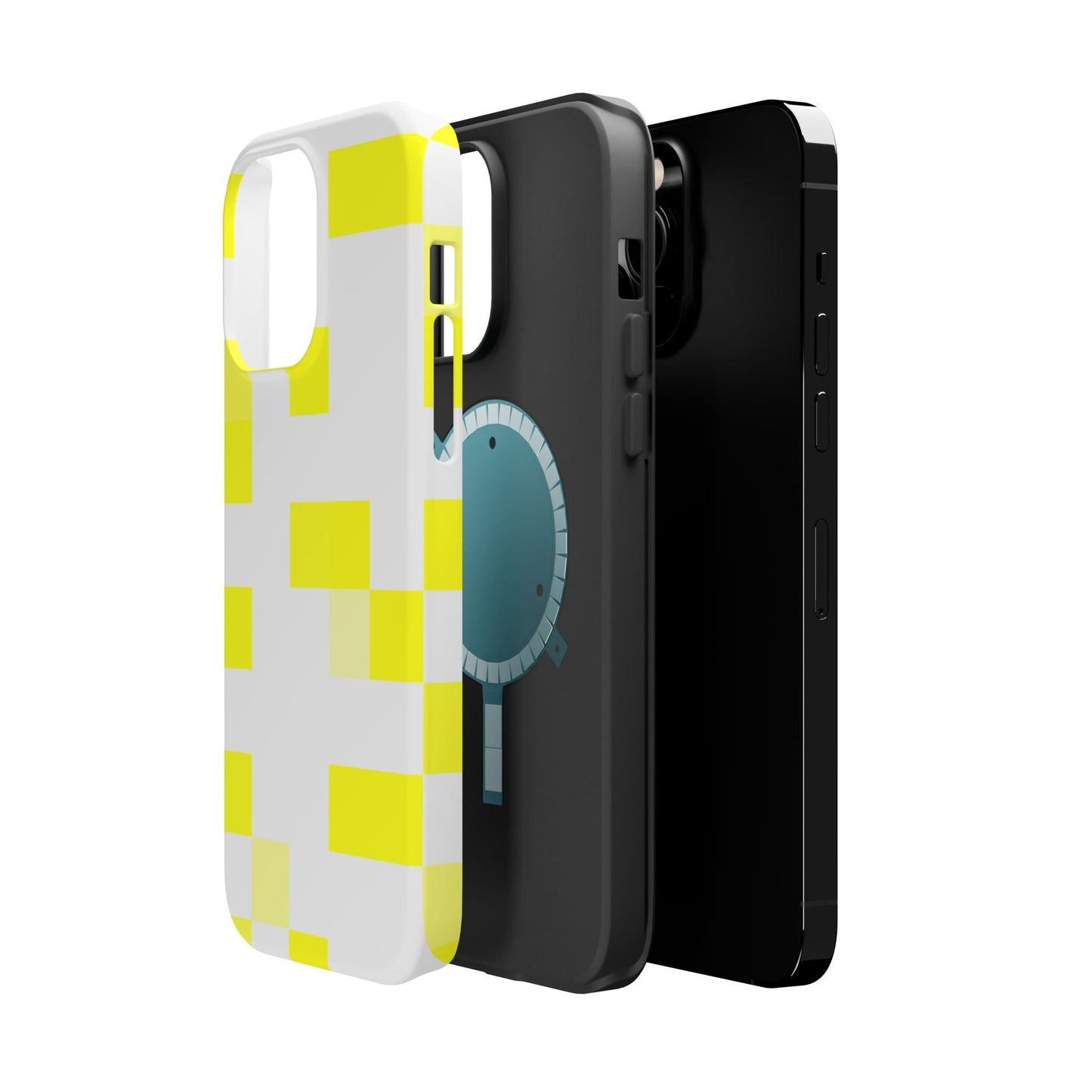 Yellow Pixel Grid -  Magnetic Phone Case