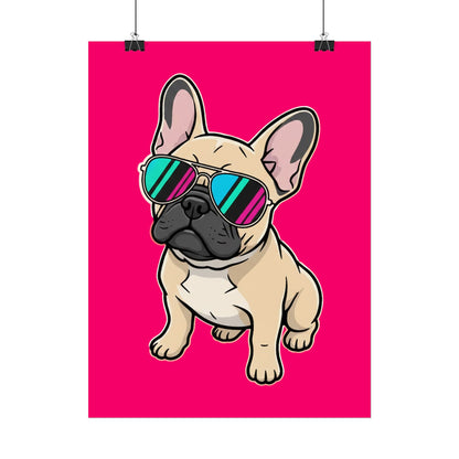 French Bulldog with Sunglasses - Poster