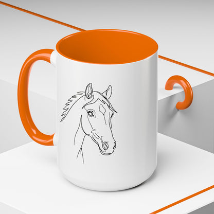 Horse Portrait Sketch - Color Accent Mug