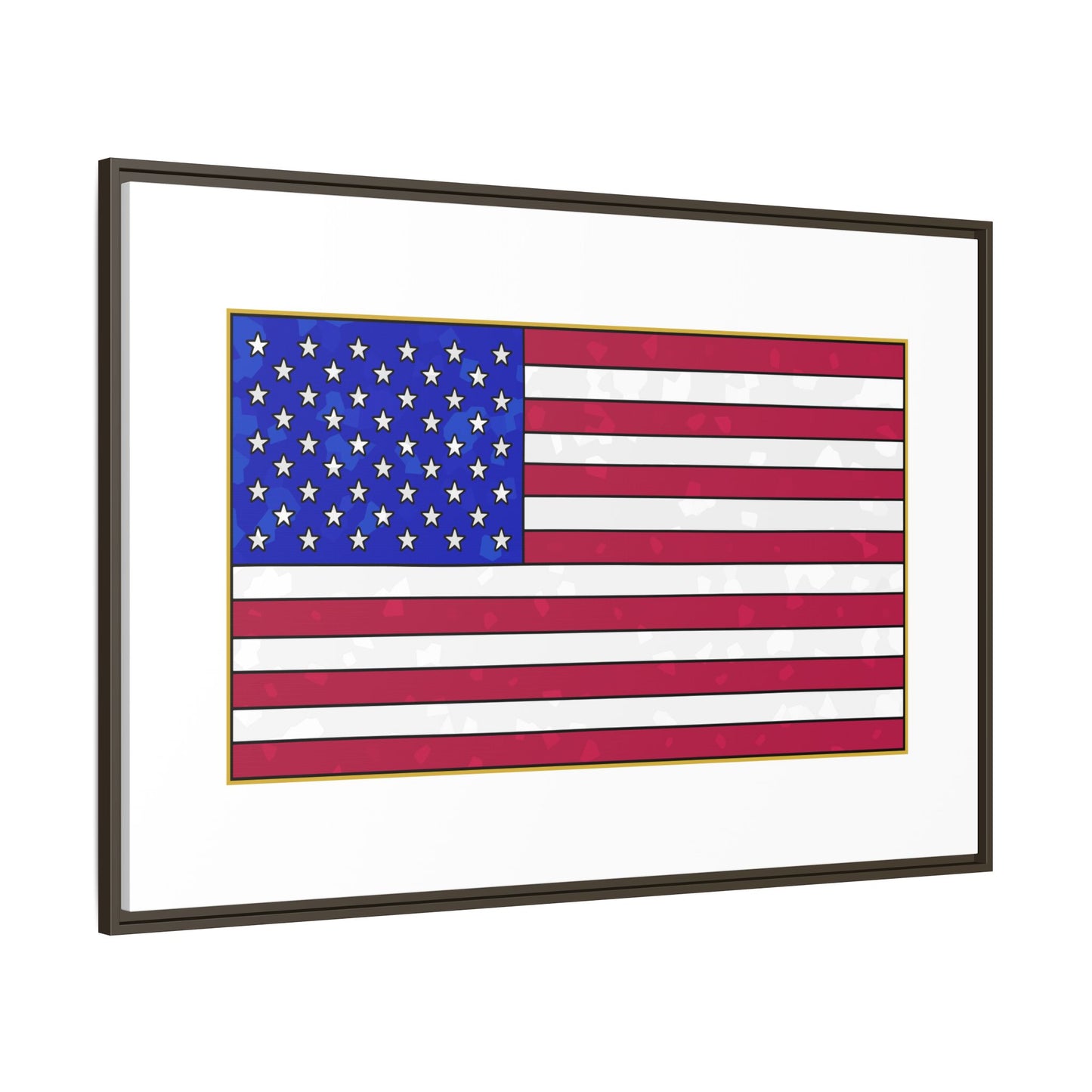 New Glory American Flag (Gold Edge Edition) - Framed Canvas