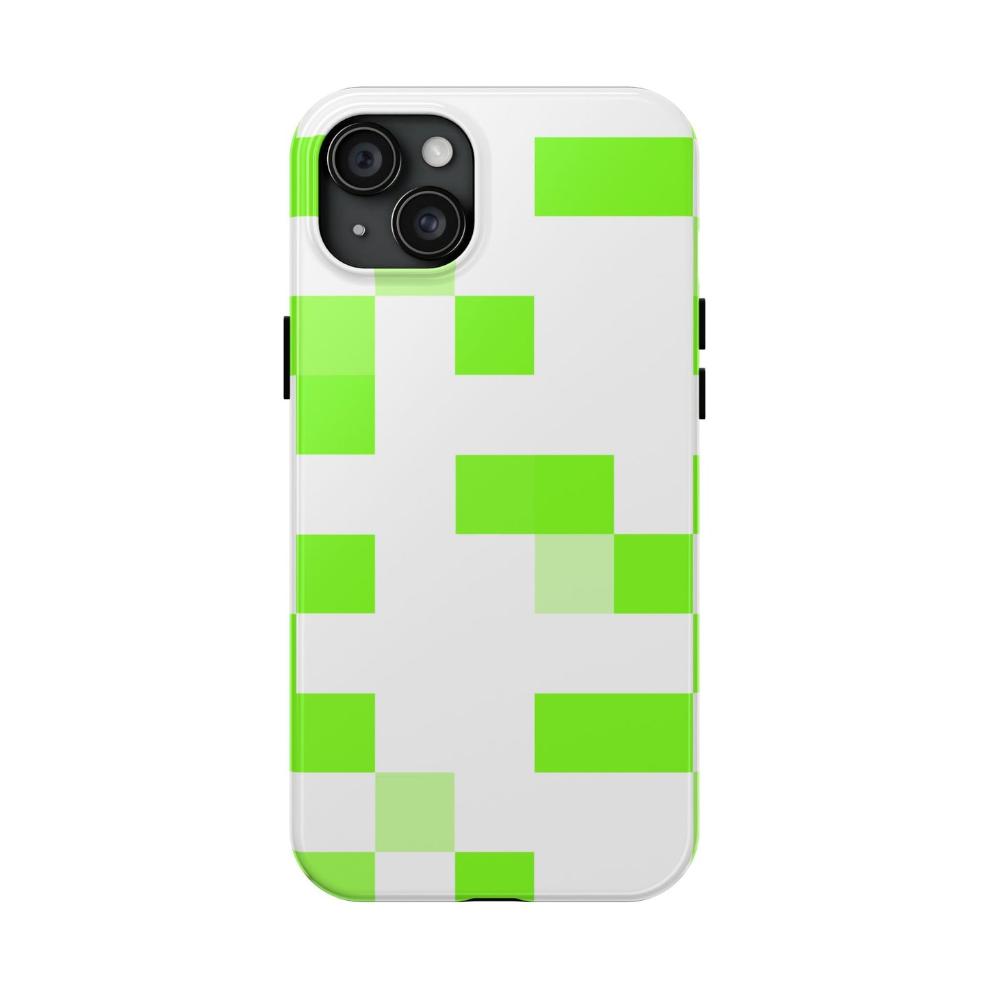 Lime Green Pixel Grid - Phone Case