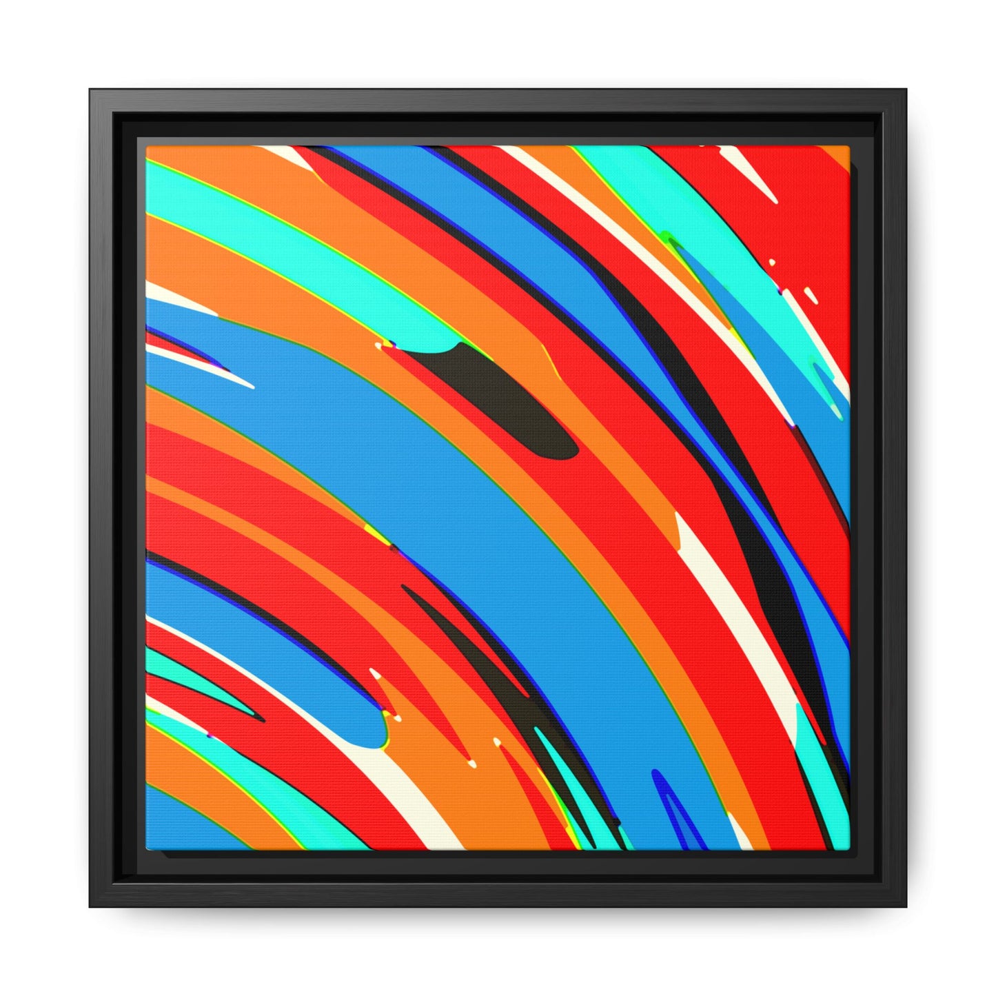 Abstract Rainbow Swirl Arc - Framed Canvas