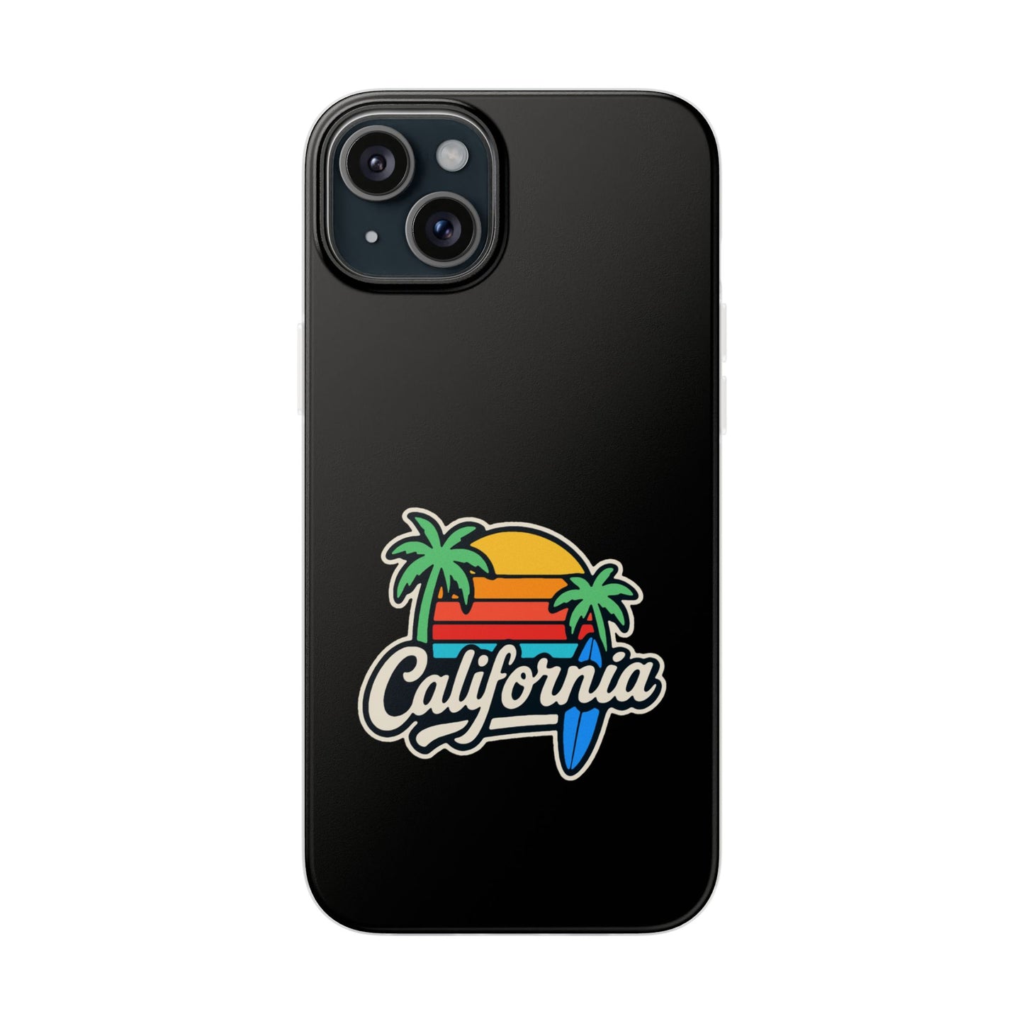 California Sunset Flexi Case, Tropical Phone Cover, Summer Vibe Accessory, Surfer Gift, Personalized Mobile Case