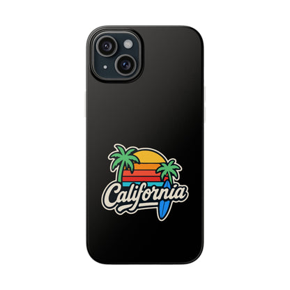 California Sunset Flexi Case, Tropical Phone Cover, Summer Vibe Accessory, Surfer Gift, Personalized Mobile Case