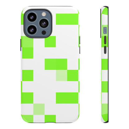 Lime Green Pixel Grid - Phone Case