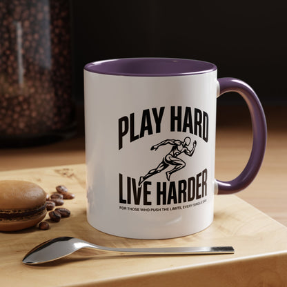 Play Hard / Live Harder - Color Accent Mug