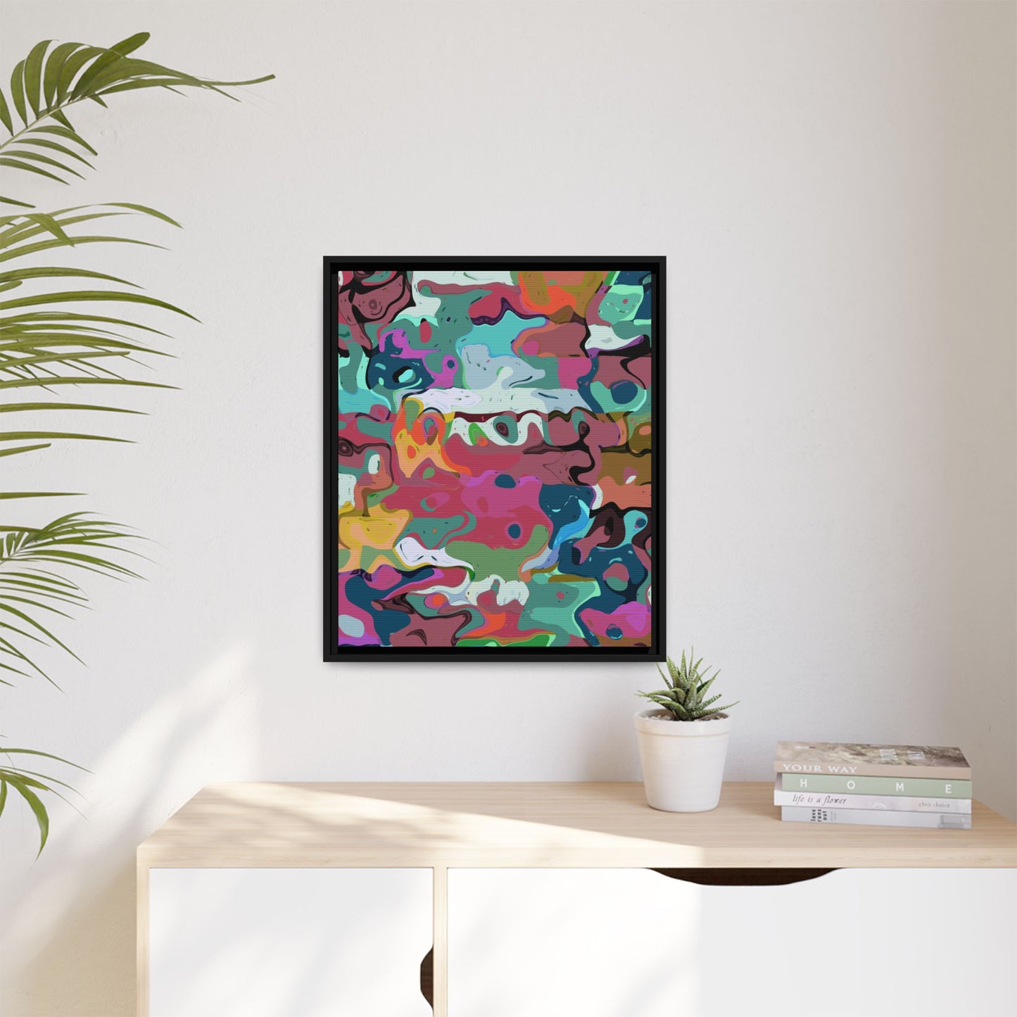 Colorful Abstract Marble - Framed Canvas