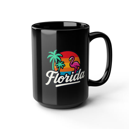 Florida Sunset Palm - Black Mug