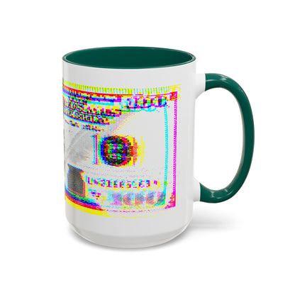 100 Dollars Bill - Neon Color Explosion - Color Accent Mug