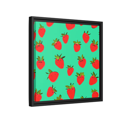 Strawberry Pattern - Framed Canvas