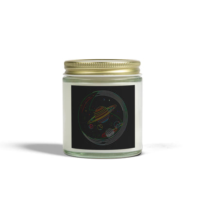 Galactic Scented Candles, Cosmic Coconut Apricot Wax, Space Candle Gift, Planets Decor, Aromatherapy Candle