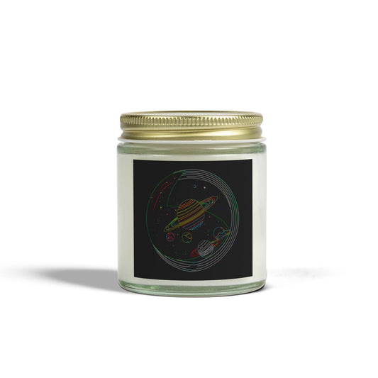 Galactic Scented Candles, Cosmic Coconut Apricot Wax, Space Candle Gift, Planets Decor, Aromatherapy Candle